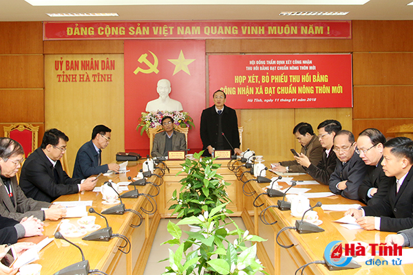Thu hồi bằng đạt chuẩn nông thôn mới với xã Thiên Lộc và Kỳ Bắc