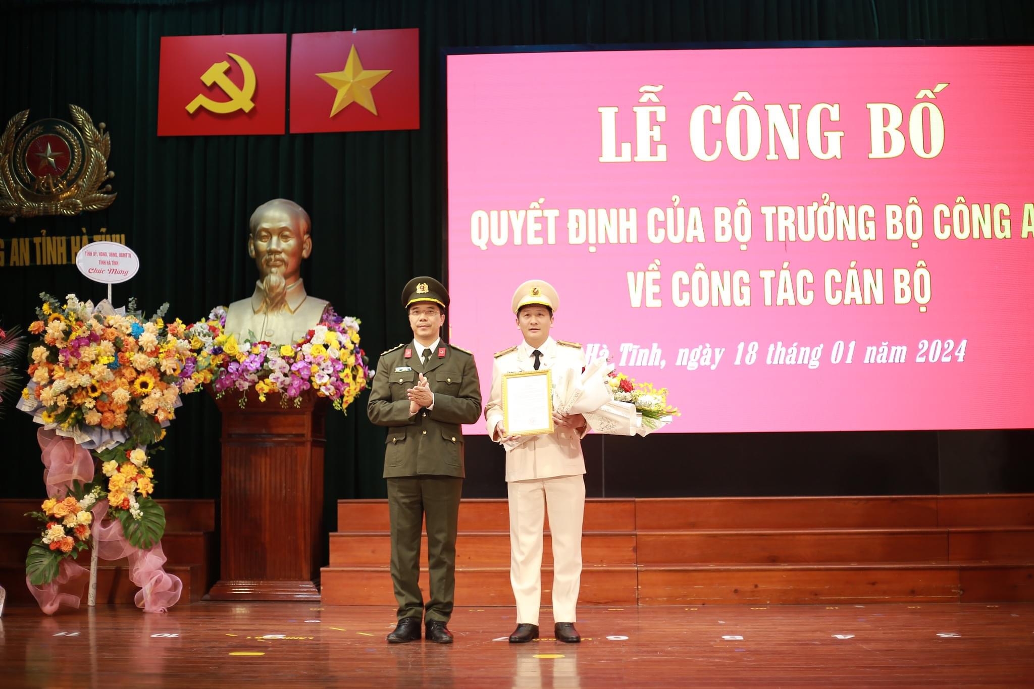 Trưởng công an thành phố Hà Tĩnh làm Phó giám đốc Công an tỉnh Hà Tĩnh
