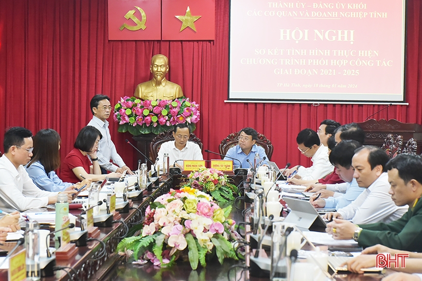 Phát huy hiệu quả phối hợp giữa Thành ủy và Đảng ủy Khối CCQ&DN tỉnh Hà Tĩnh