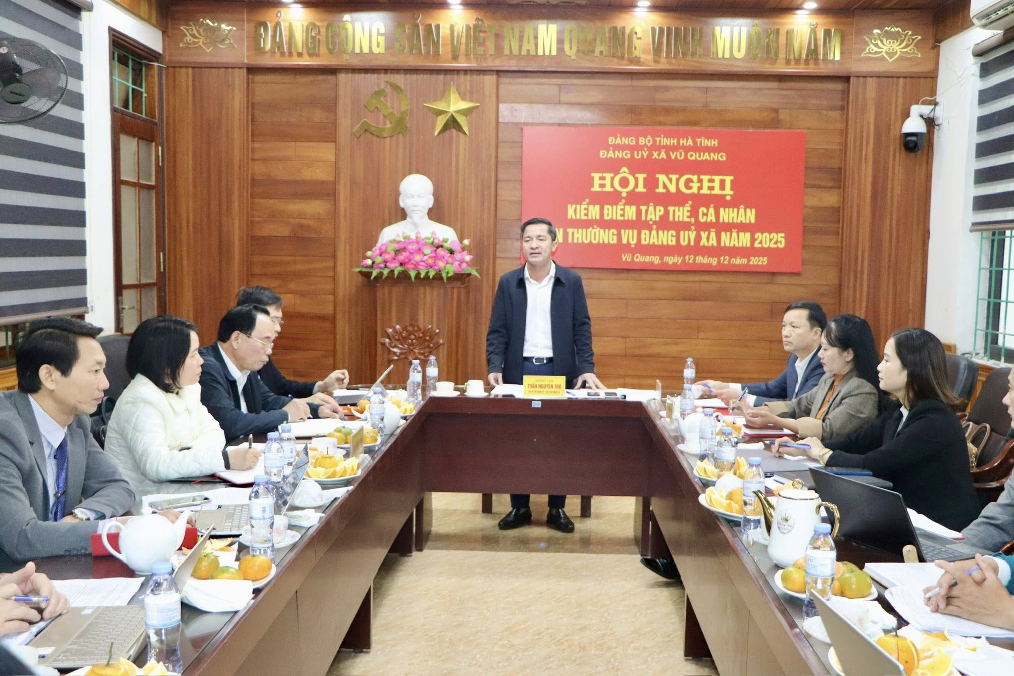 Ban Thường vụ Đảng ủy xã Vũ Quang kiểm điểm tập thể, cá nhân năm 2025