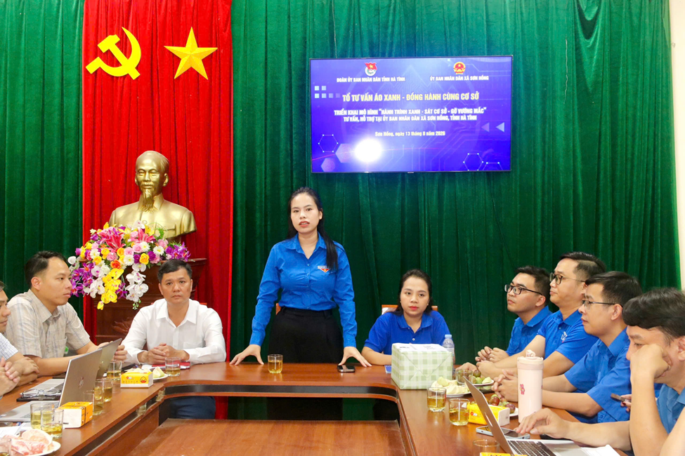 Đoàn UBND tỉnh Hà Tĩnh ra quân Tổ tư vấn Áo xanh - Đồng hành cùng cơ sở, hỗ trợ tháo gỡ khó khăn tại xã Sơn Hồng 