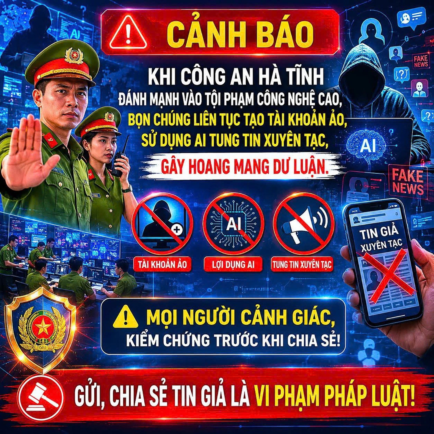 Cảnh giác với thông tin giả về cán bộ lãnh đạo trên không gian mạng 