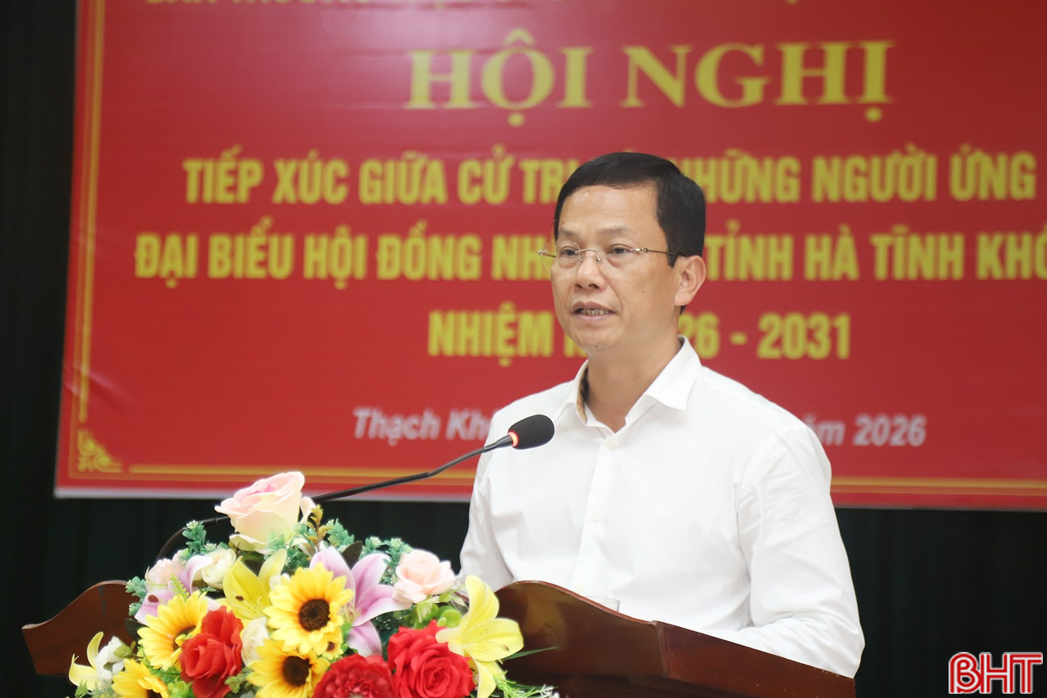 Đồng chí Nguyễn Trọng Hiếu - Ủy viên Ban Thường vụ Tỉnh ủy, Giám đốc Sở Tài chính trình bày chương trình hành động.