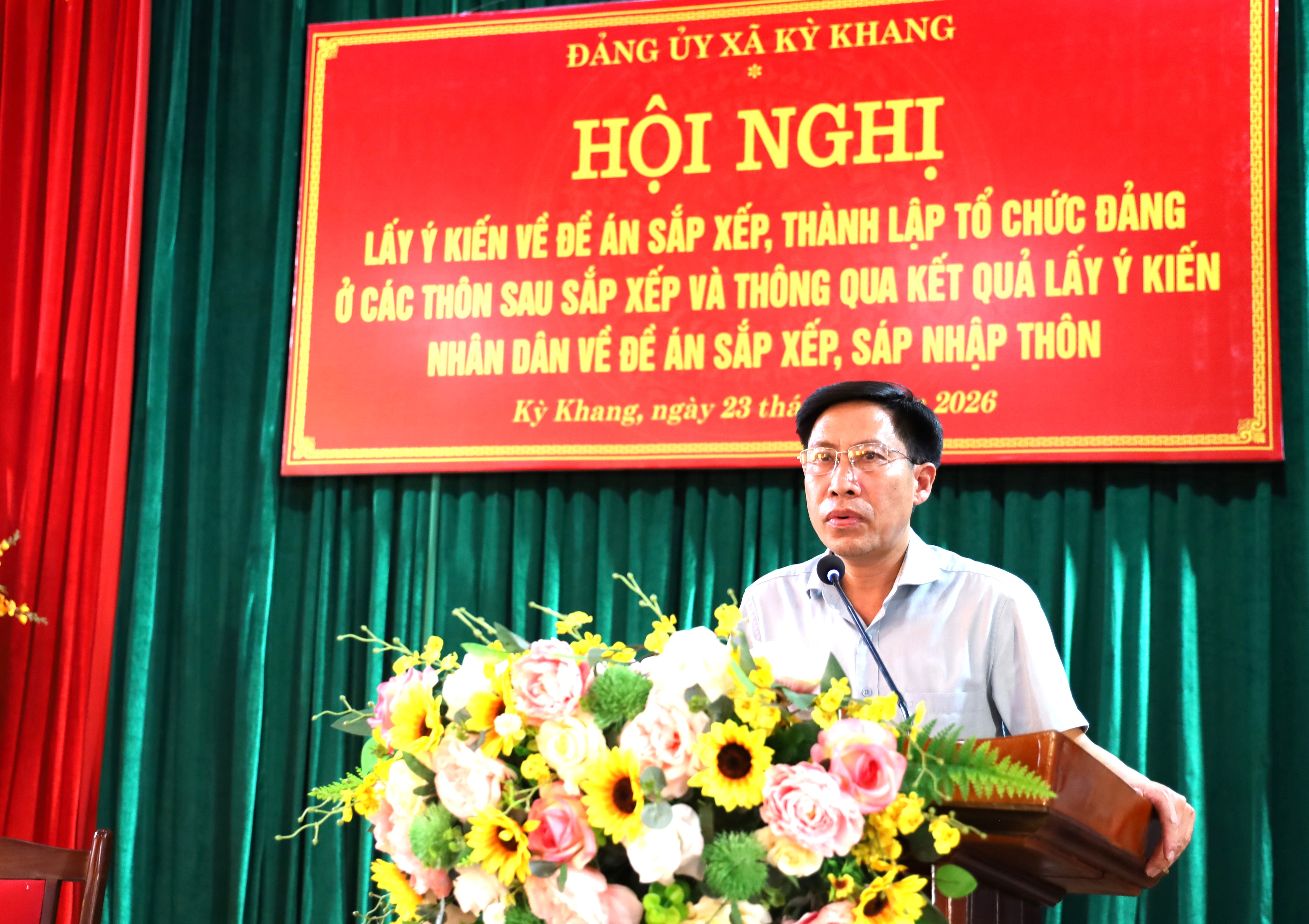 Xã Kỳ Khang lấy ý kiến Đề án thành lập chi bộ và phương án nhân sự các thôn sau sắp xếp