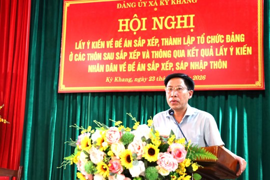 Xã Kỳ Khang lấy ý kiến Đề án thành lập chi bộ và phương án nhân sự các thôn sau sắp xếp