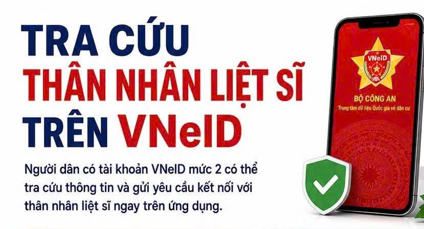 5 bước tra cứu thân nhân liệt sĩ trên VNeID