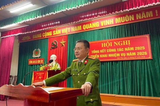 Công an xã Sơn Tây tổng kết công tác năm 2025, quyết tâm giữ vững an ninh trật tự năm 2026 