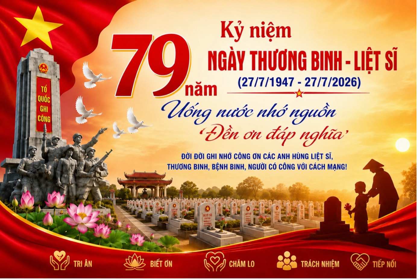 Khơi dậy truyền thống "Uống nước nhớ nguồn": Tổ chức các hoạt động kỷ niệm Ngày Thương binh - Liệt sĩ (27/7/1947 - 27/7/2026)