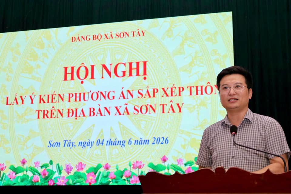 Xã Sơn Tây lấy ý kiến hoàn thiện phương án sắp xếp, sáp nhập thôn trên địa bàn