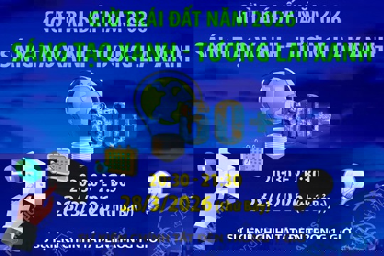 Tắt đèn hưởng ứng Giờ Trái đất lan tỏa thông điệp “Sáng tạo xanh – Tương lai xanh”