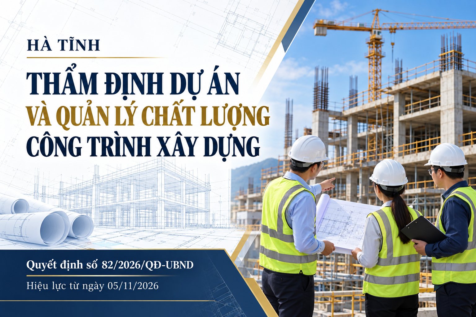 Ban hành quy định thẩm định dự án đầu tư xây dựng và quản lý chất lượng công trình xây dựng trên địa bàn tỉnh Hà Tĩnh