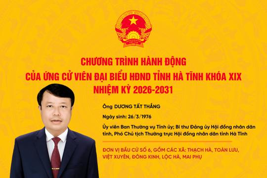 Chương trình hành động của ứng cử viên đại biểu Quốc hội khóa XVI và Đại biểu Hội đồng nhân dân tỉnh khóa XIX nhiệm kỳ 2026-2031 