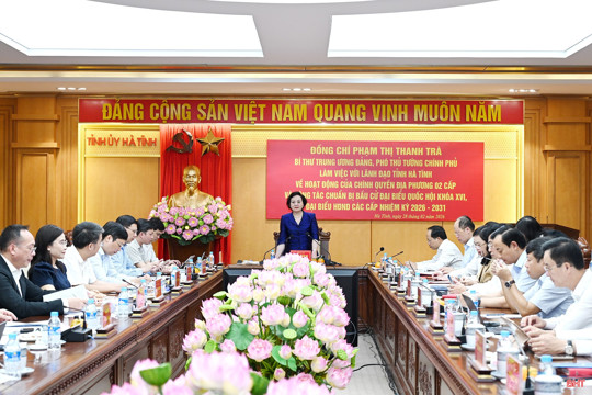 Phó Thủ tướng Chính phủ: Hà Tĩnh cần phát huy hiệu quả các động lực, hiện thực hóa mục tiêu tăng trưởng hai con số 