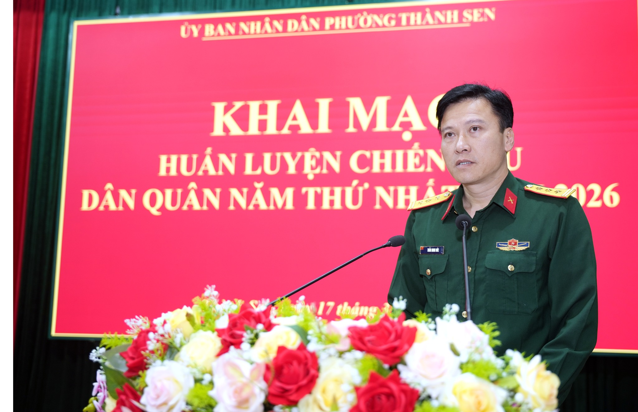 Phường Thành Sen tổ chức lễ ra quân huấn luyện chiến sỹ dân quân năm thứ nhất năm 2026