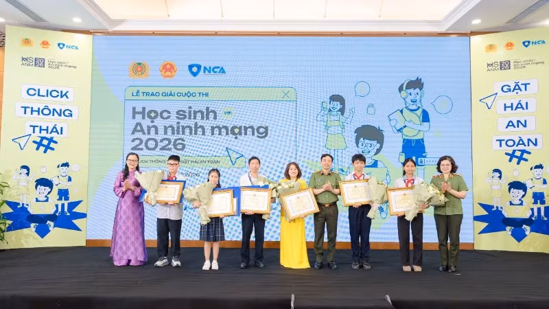 Trao giải cuộc thi “Học sinh với An ninh mạng 2026” 