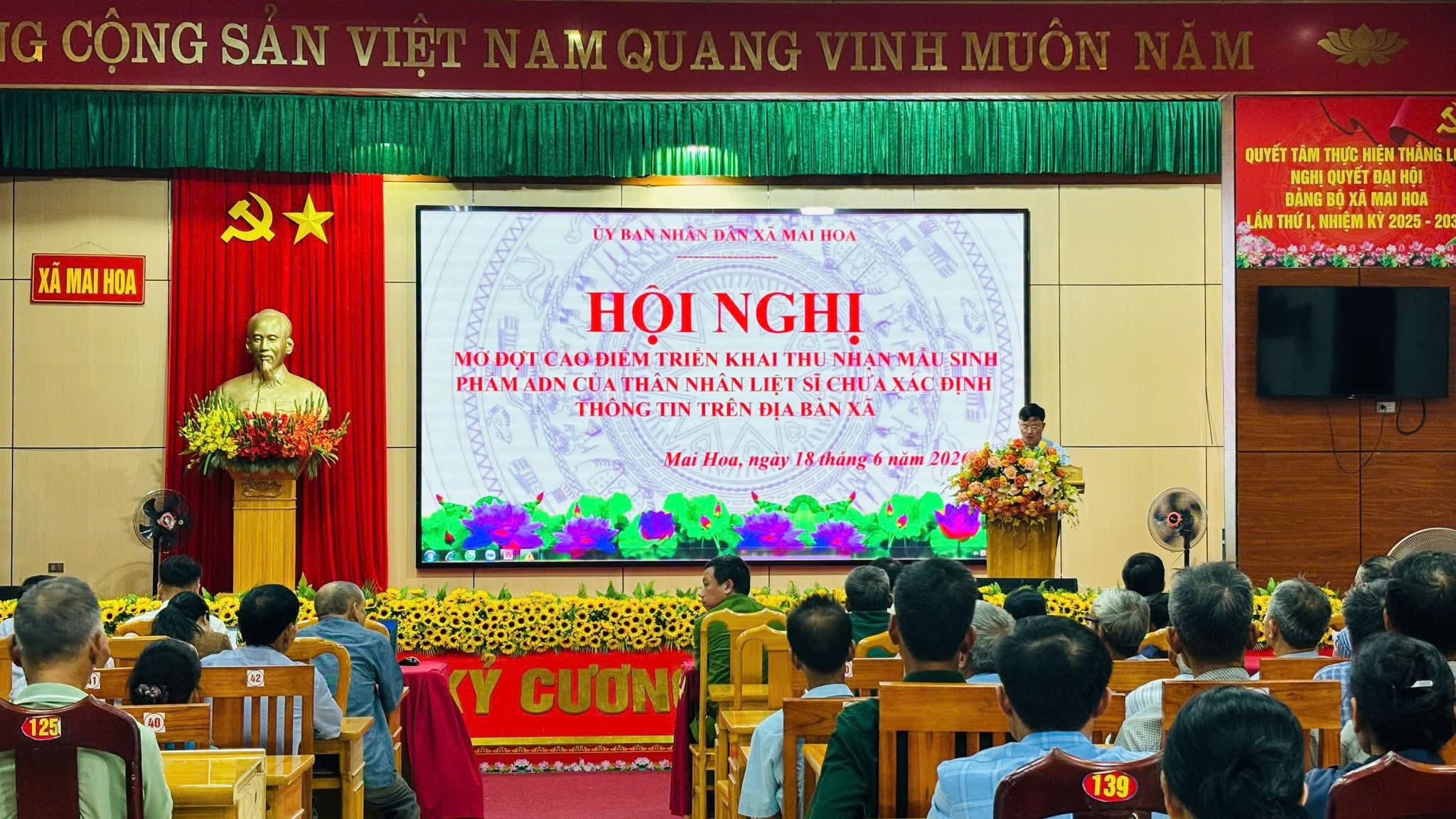 Xã Mai Hoa triển khai đợt cao điểm thu nhận mẫu ADN thân nhân liệt sĩ chưa xác định thông tin