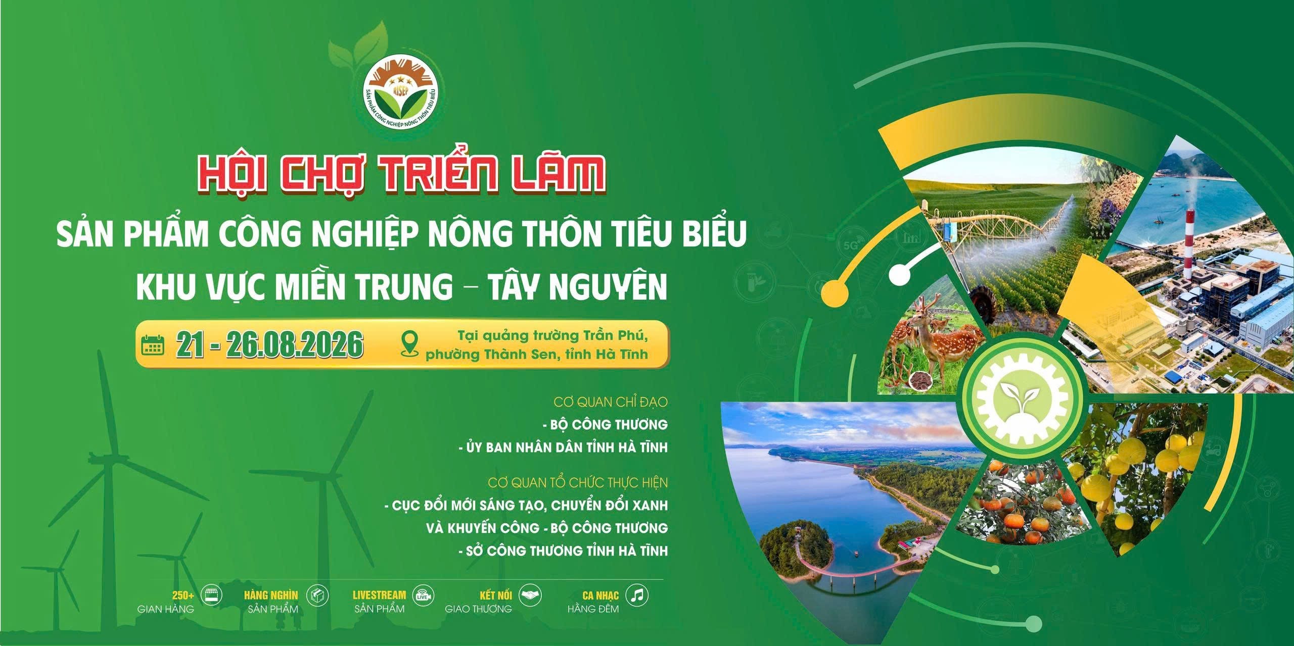 Gần 300 gian hàng hội tụ tại Hội chợ sản phẩm Công nghiệp nông thôn miền Trung - Tây Nguyên ở Hà Tĩnh