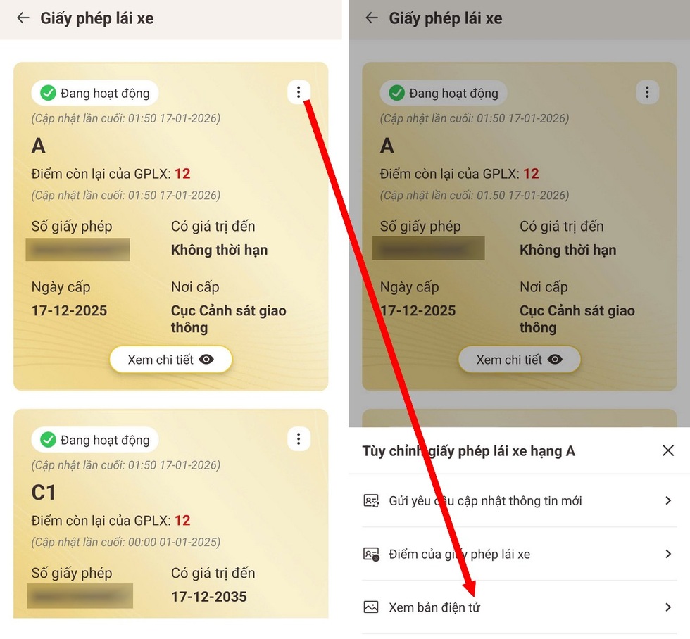 Cách tích hợp thông tin giấy phép lái xe mới vào VNeID để thay bản cứng - 5