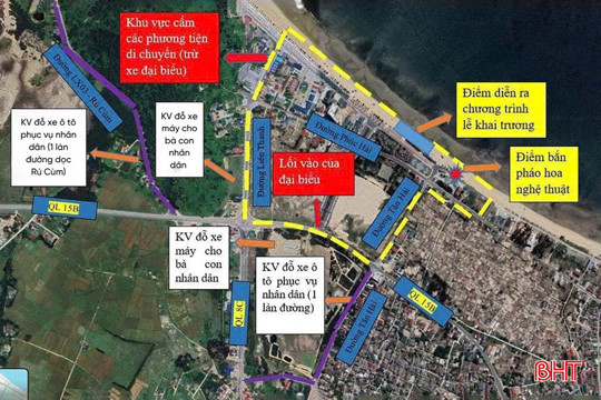 Phân luồng giao thông phục vụ khai trương du lịch biển Hà Tĩnh tại Thiên Cầm