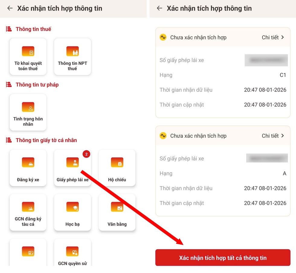 Cách tích hợp thông tin giấy phép lái xe mới vào VNeID để thay bản cứng - 2