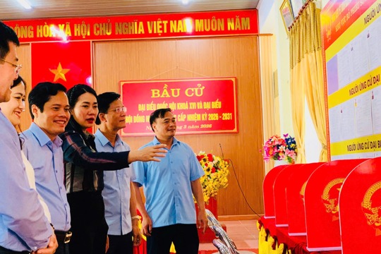 Kiểm tra, giám sát công tác chuẩn bị bầu cử tại phường Hoành Sơn