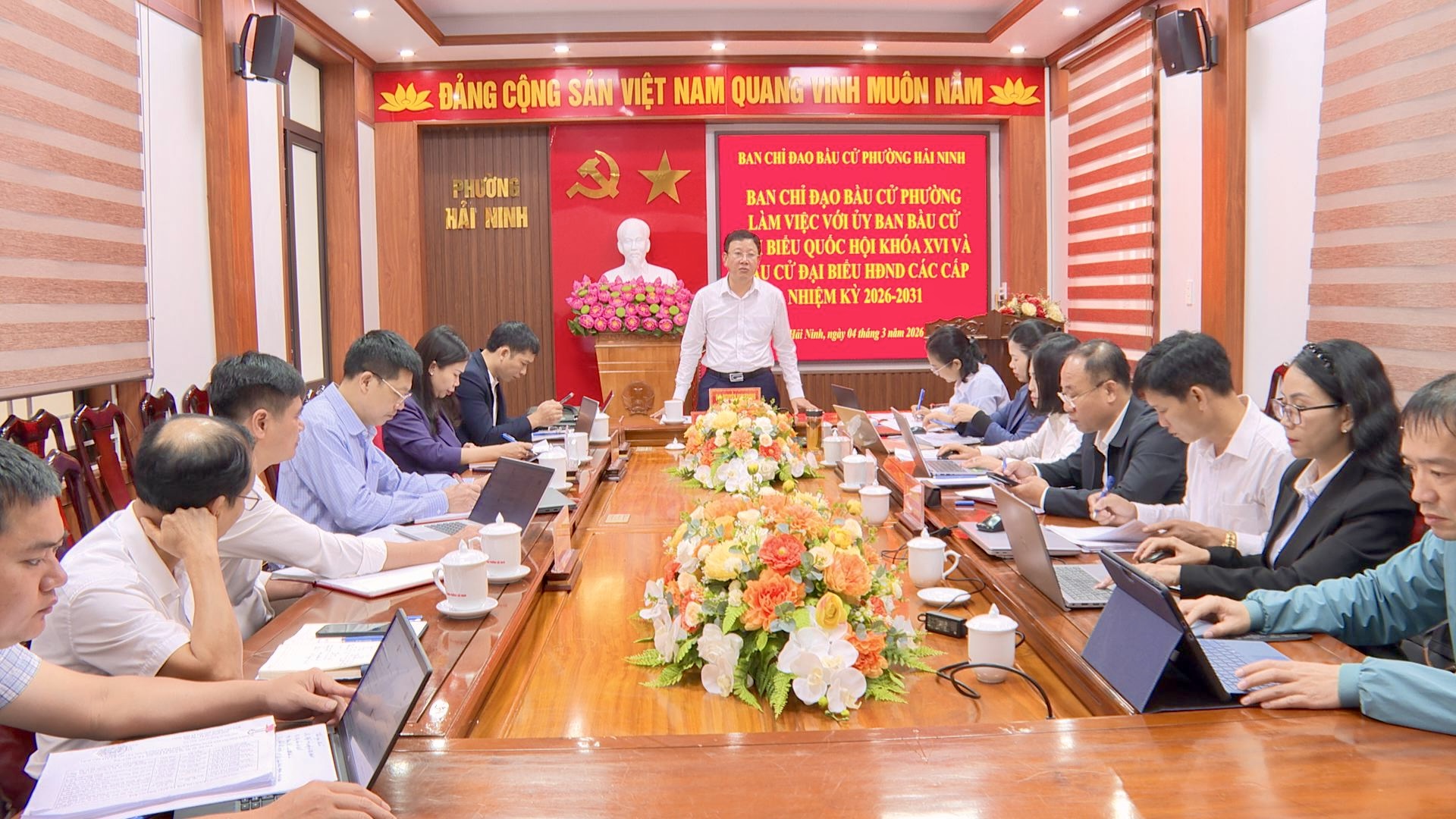 Ban Chỉ đạo bầu cử phường Hải Ninh triển khai nhiệm vụ trọng tâm trong thời gian tới 