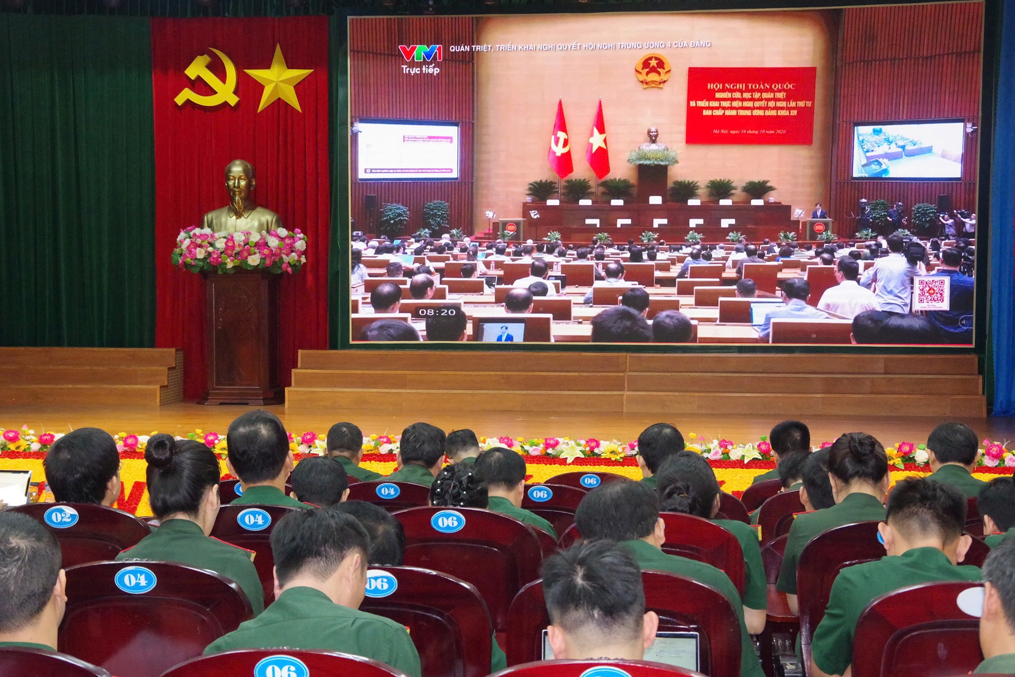 Điểm cầu Đảng ủy Bộ Chỉ huy Quân sự tỉnh Hà Tĩnh. 8.jpg