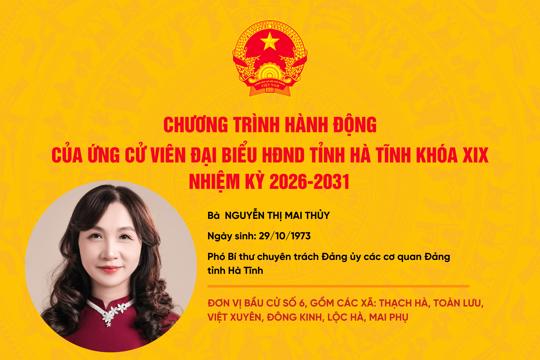 Chương trình hành động của ứng cử viên đại biểu HĐND tỉnh khóa XIX Nguyễn Thị Mai Thủy