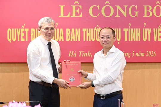 Đồng chí Nguyễn Bá Long giữ chức Phó Chánh Văn phòng Tỉnh ủy Hà Tĩnh