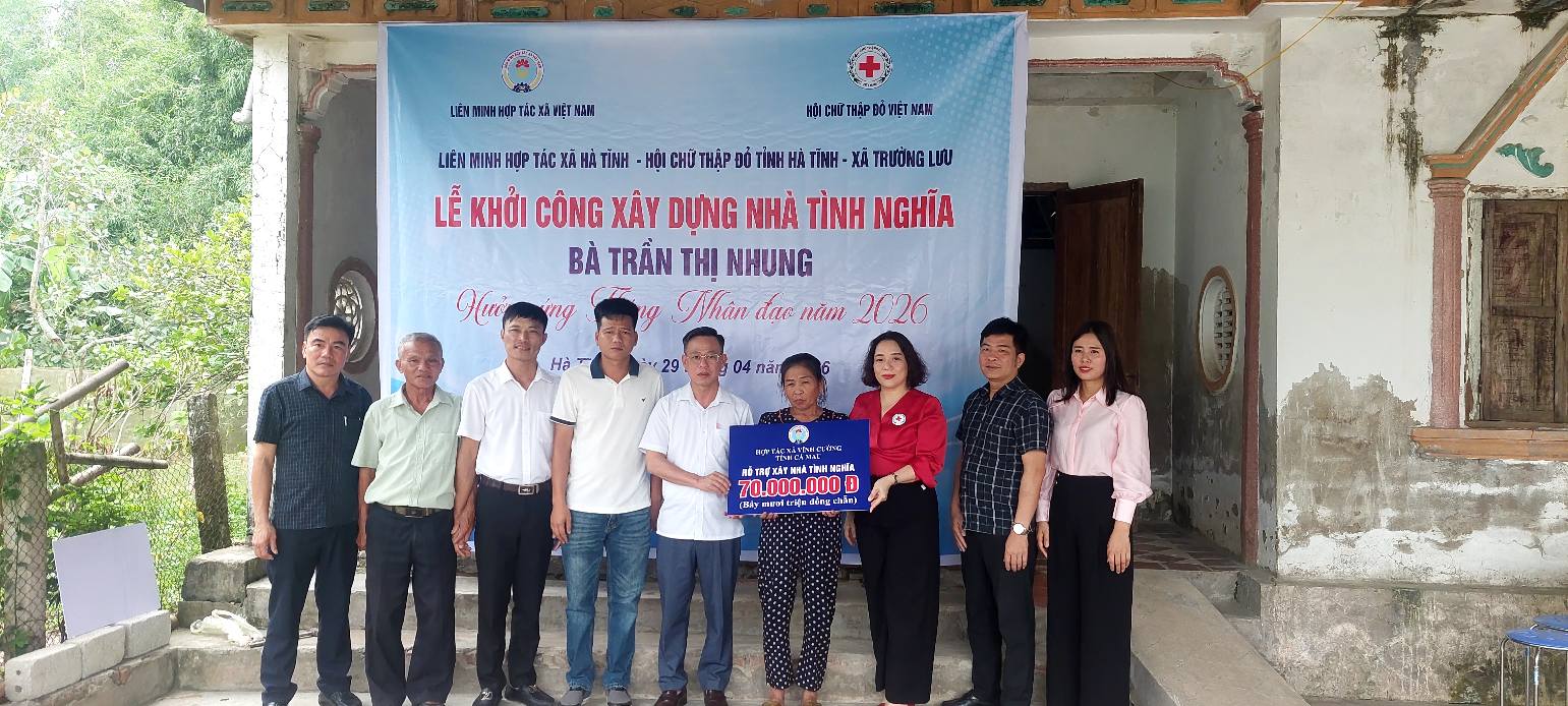 Hà Tĩnh: Liên minh HTX tỉnh hỗ trợ xây nhà ở cho hộ khó khăn