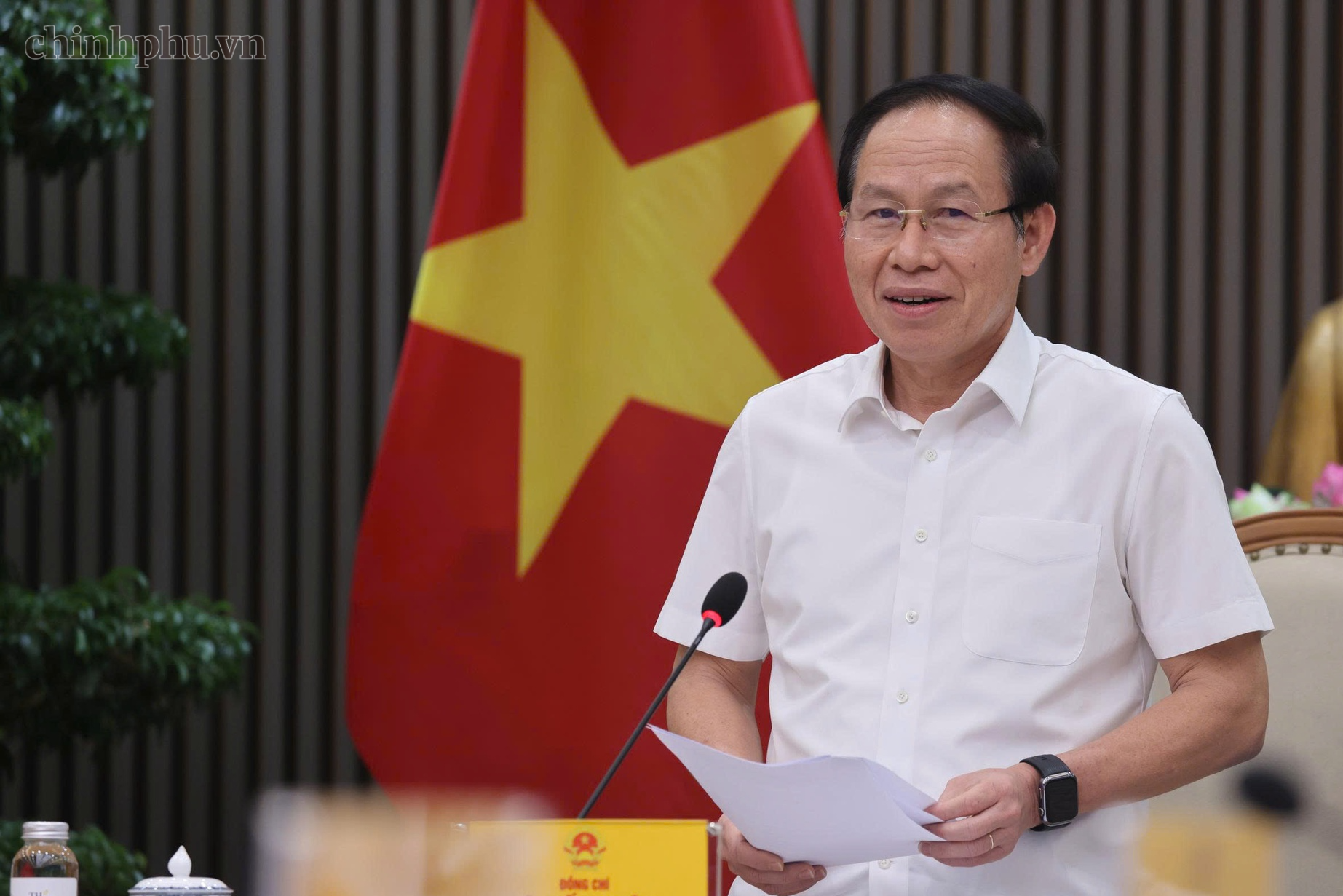 Phó Thủ tướng Chính phủ Lê Tiến Châu chủ trì cuộc làm việc về tiến độ sắp xếp các cơ sở giáo dục mầm non, giáo dục phổ thông - Ảnh: chinhphu.vn/Thu Sa base64-9988.png