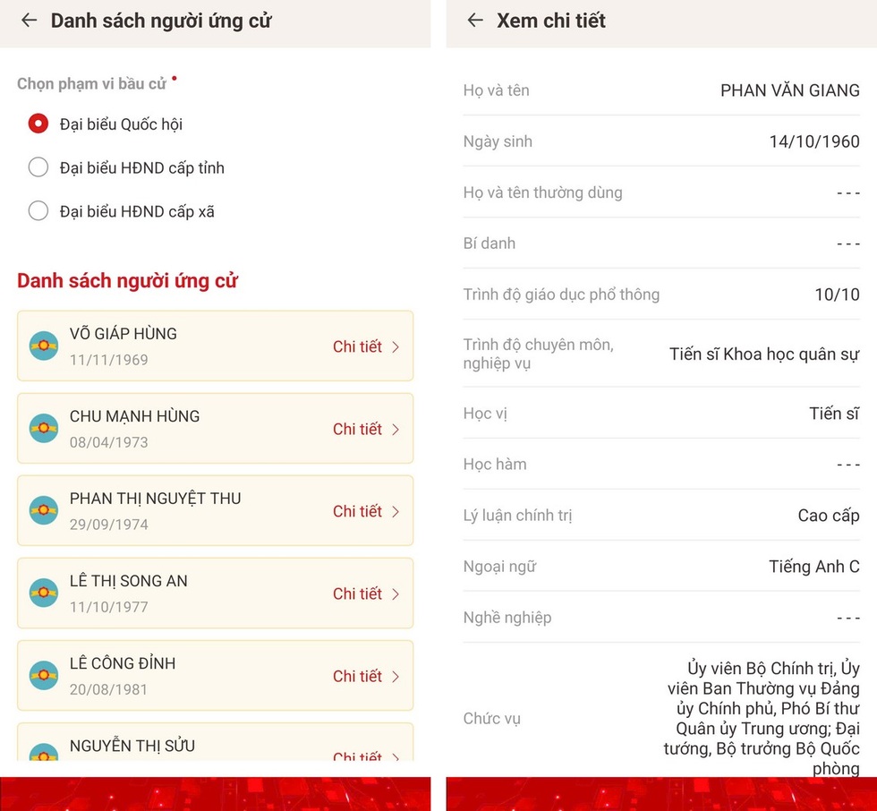 Cách xem địa điểm bỏ phiếu bầu cử và thông tin người ứng cử ĐBQH bằng VNeID - 6