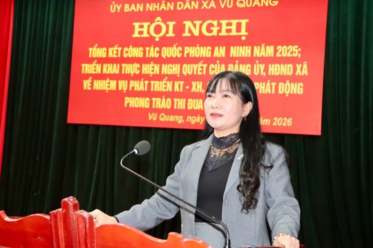 Xã Vũ Quang tổng kết công tác quốc phòng – an ninh, phát động thi đua năm 2026 
