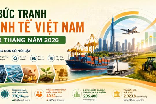Kinh tế Việt Nam 8 tháng năm 2026: Nhiều động lực tăng trưởng được củng cố