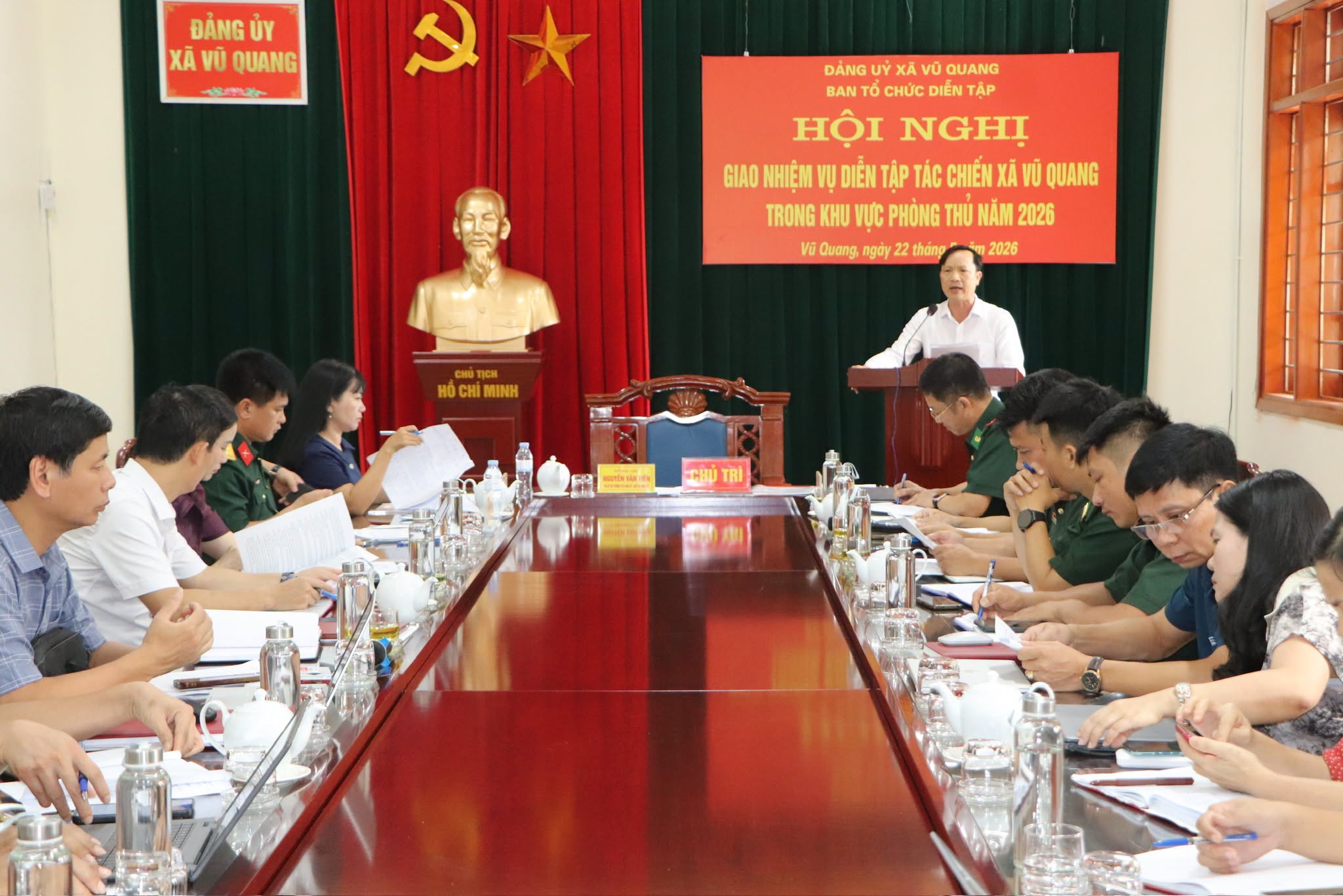 Xã Vũ Quang giao nhiệm vụ diễn tập khu vực phòng thủ năm 2026