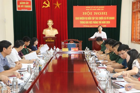 Xã Vũ Quang giao nhiệm vụ diễn tập khu vực phòng thủ năm 2026