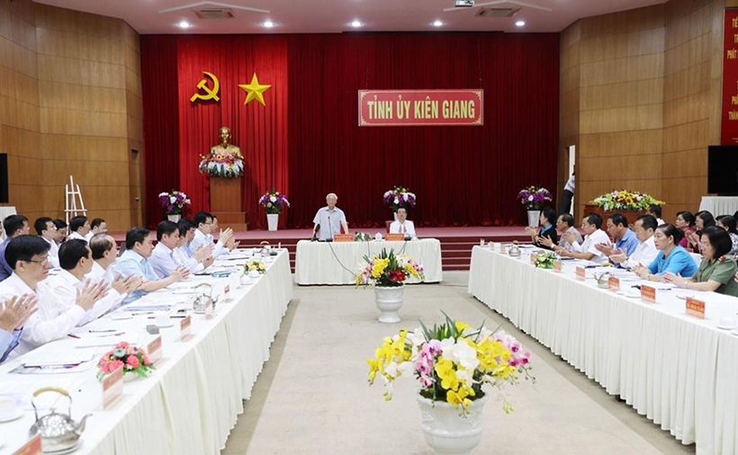 Hình ảnh Tổng Bí thư, Chủ tịch nước làm việc ở Kiên Giang