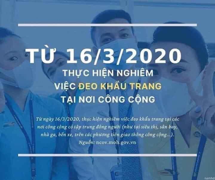 Từ 16/3: Thực hiện nghiêm việc đeo khẩu trang tại nơi công cộng