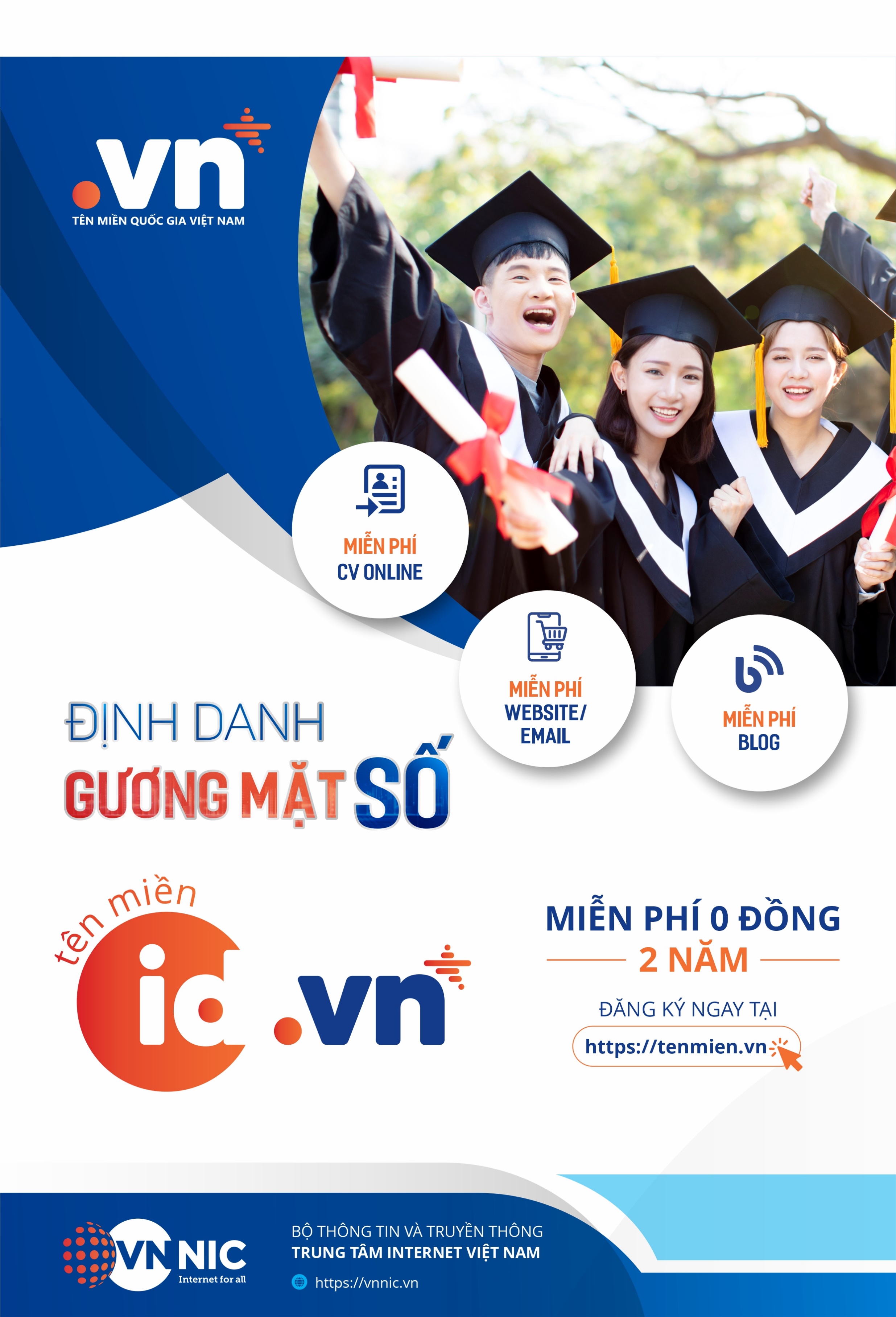 Từ ngày 01/6/2023, người dân có thể đăng ký sử dụng các tên miền mới id, ai, io.vn