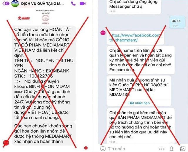 Cánh báo trò giả danh sàn thương mại điện tử, siêu thị điện máy để lừa đảo