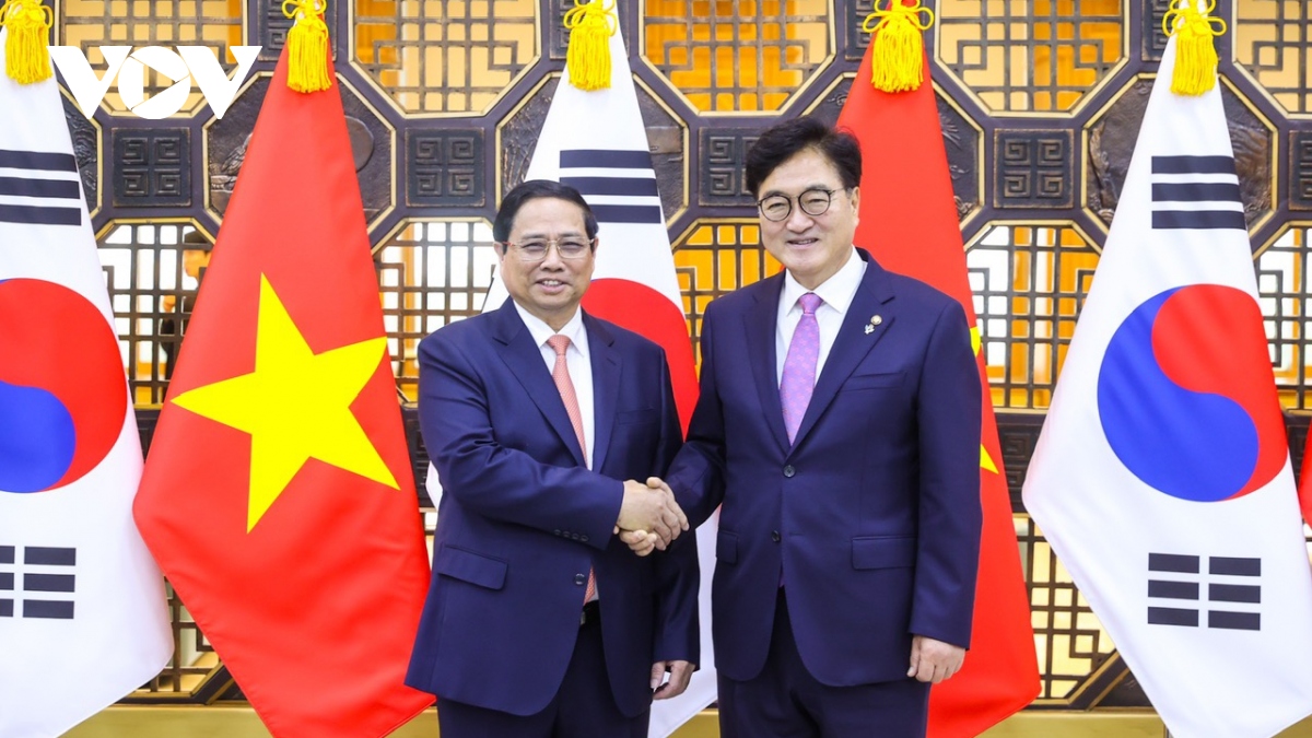 Thủ tướng Phạm Minh Chính hội kiến Chủ tịch Quốc hội Hàn Quốc