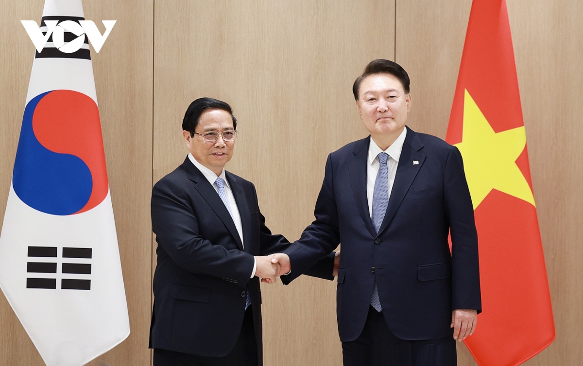 Thủ tướng Chính phủ Phạm Minh Chính hội kiến Tổng thống Hàn Quốc Yoon Suk Yeol