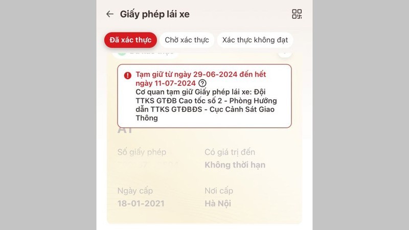 Tước giấy phép lái xe trên môi trường điện tử là như thế nào?