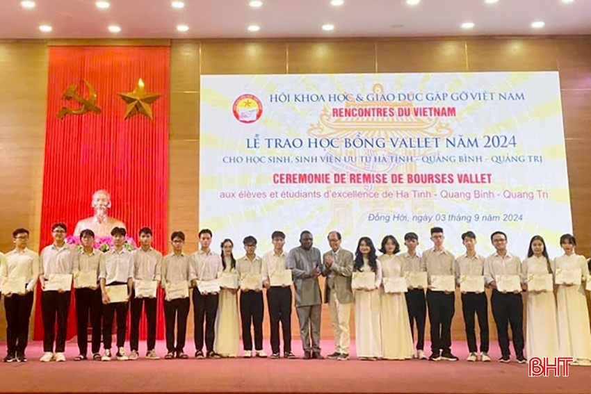 45 học sinh, sinh viên Hà Tĩnh được nhận học bổng Vallet
