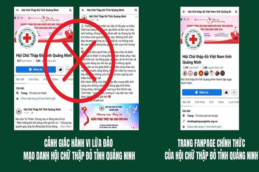 Cẩn trọng với hình thức lừa đảo, thông tin sai sự thật về bão lũ