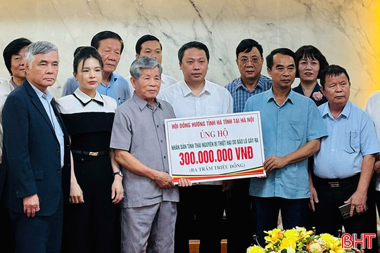 Hội đồng hương Hà Tĩnh tại Hà Nội hỗ trợ Thái Nguyên khắc phục hậu quả bão lũ