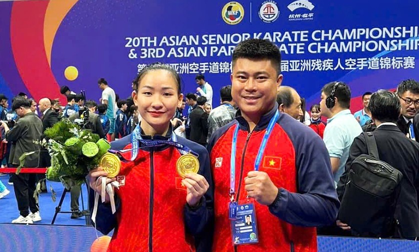 VĐV Hoàng Thị Mỹ Tâm giành 2 HCV tại giải Vô địch Karate châu Á năm 2024