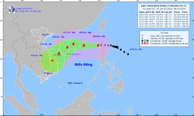 Bão Yinxing vào Biển Đông, trở thành cơn bão số 7
