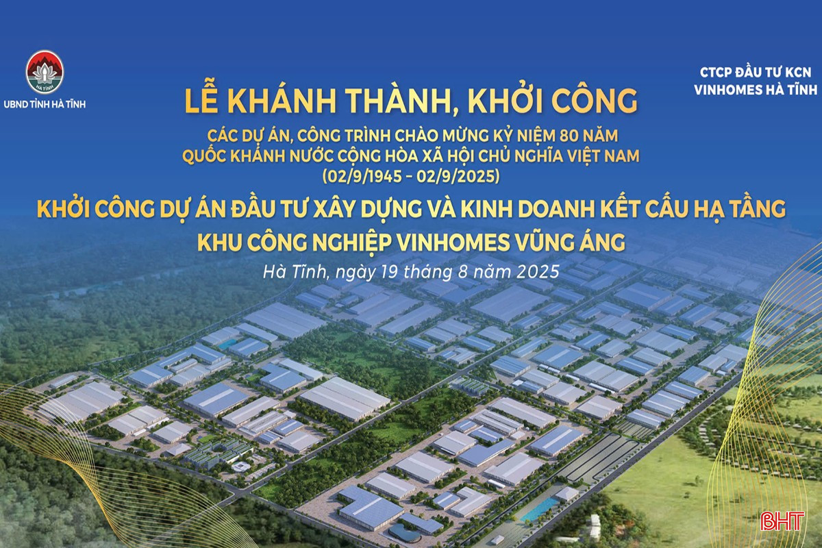 Sáng nay, Hà Tĩnh khởi công 3 dự án chào mừng 80 năm Quốc khánh