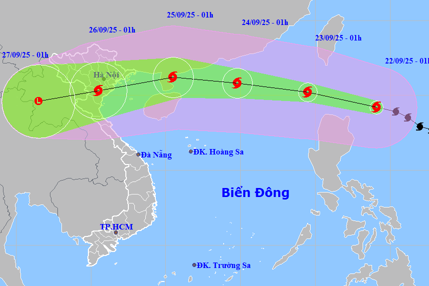 Siêu bão Ragasa sắp vào biển Đông, ảnh hưởng từ Quảng Ninh đến Hà Tĩnh